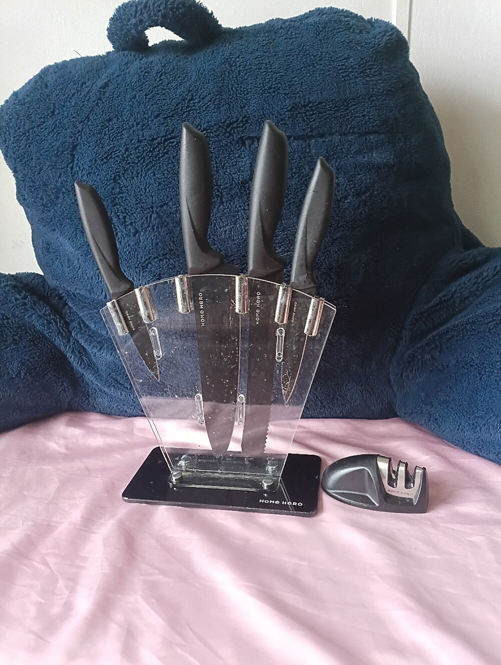 Home Hero Kitchen Knifes Stainless Steel Knifes with Knife Sharpener 6 Pc. Set